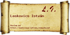 Leskovics István névjegykártya