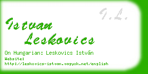 istvan leskovics business card